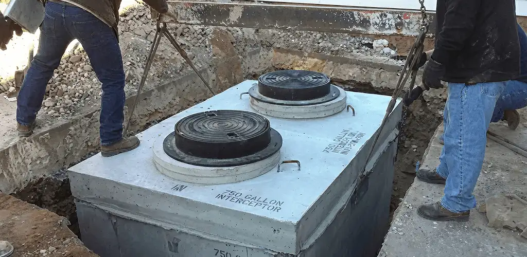 Grease trap installation for a commercial property drainage system in Detroit, MI