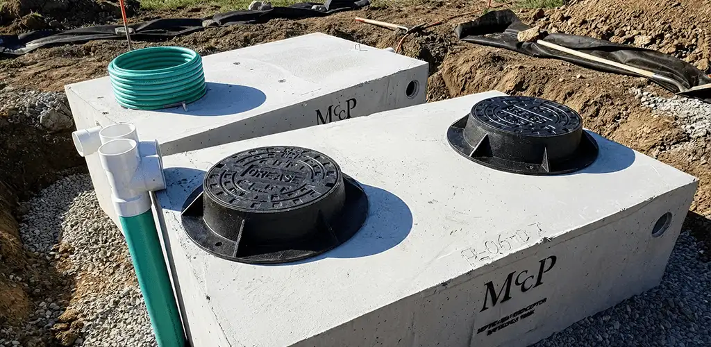 Grease trap installation unit set in place for drainage protection in Detroit, MI