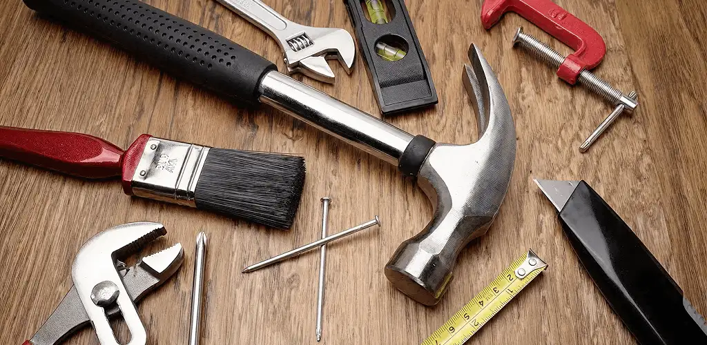 Handyman tools laid out for home repair and maintenance work in Detroit, MI